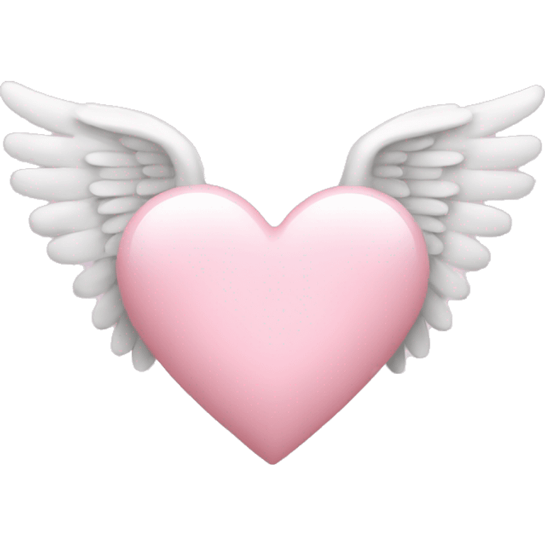 light pink heart with angel wings  emoji