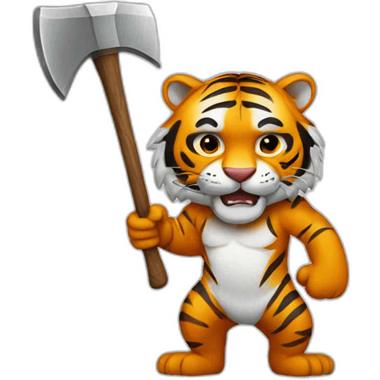 Tiger holding axe emoji