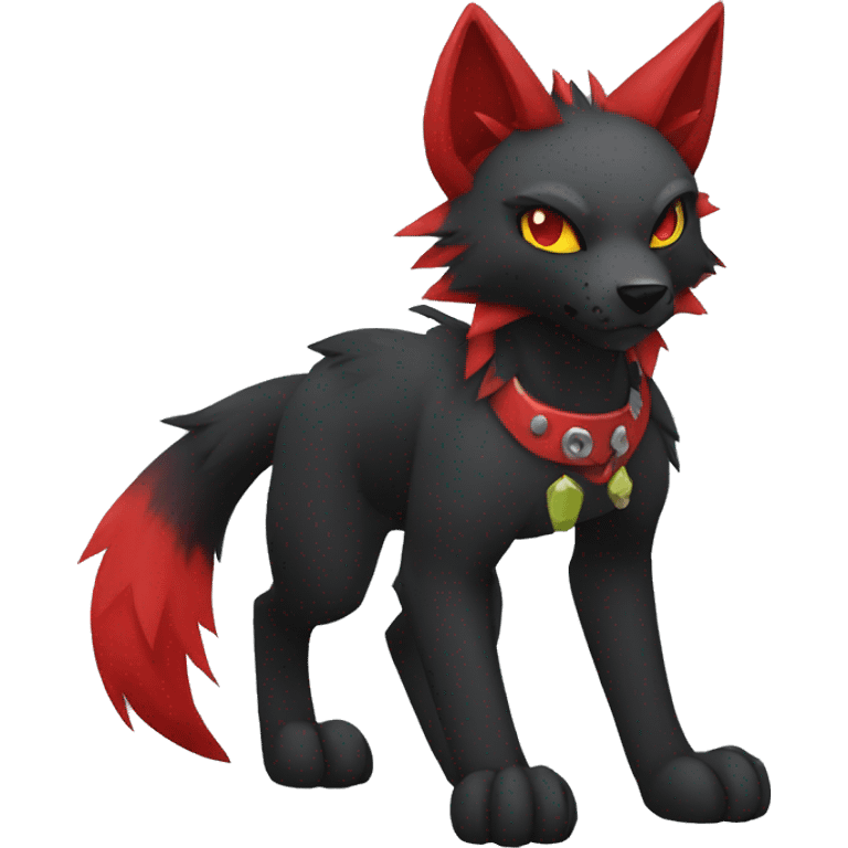 black red punk wolf-cat-Fakemon emoji