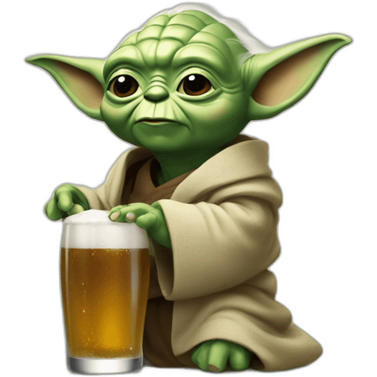 Yoda boie une bière emoji