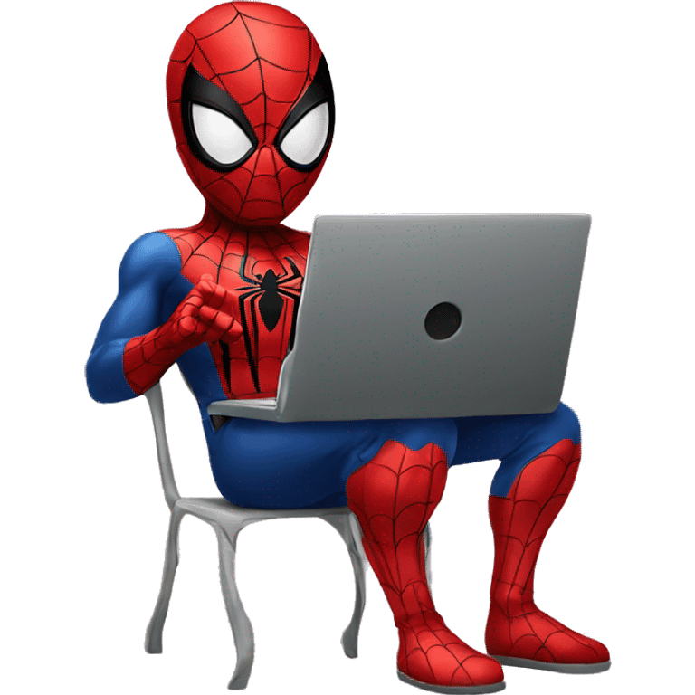 spiderman with laptop emoji