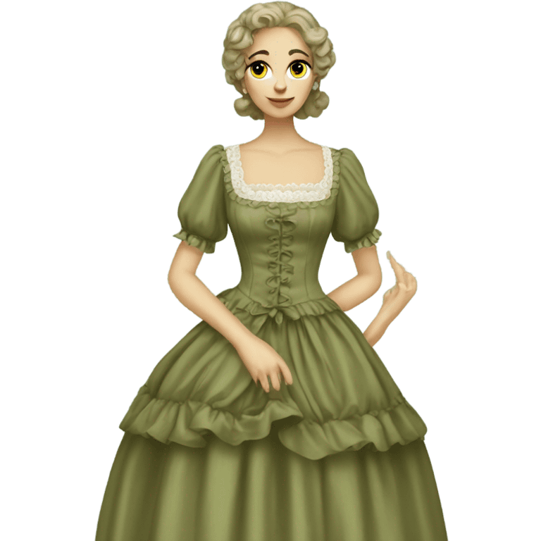 Khaki green roccoco dress emoji