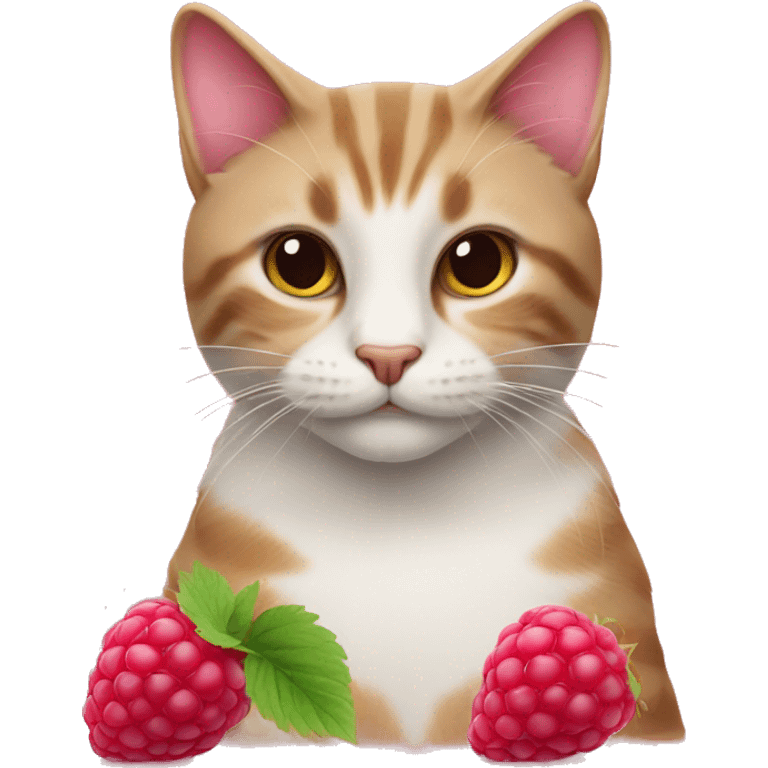 Cat with raspberry  emoji