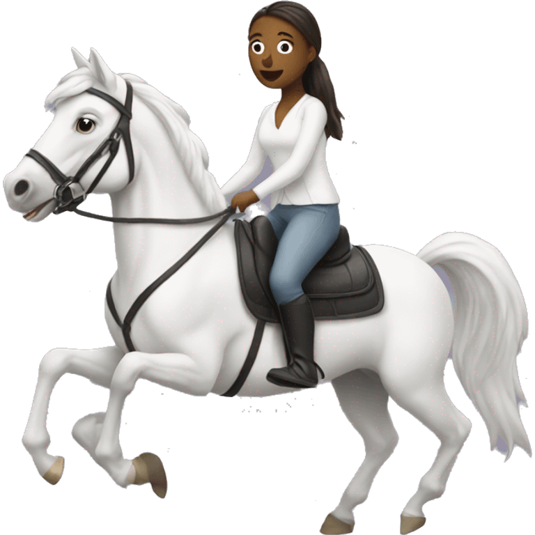 Women ride a withe horse  emoji