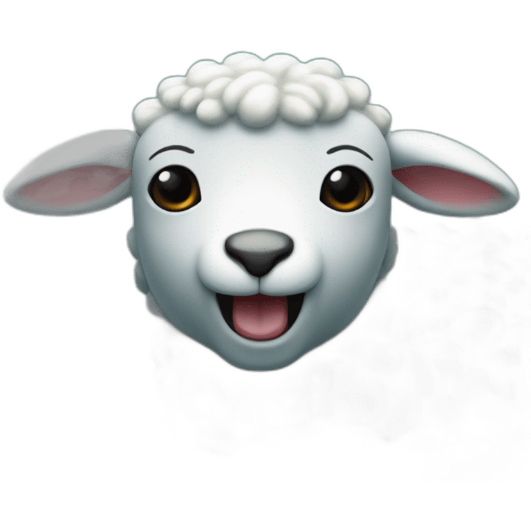 lamb in the mouth of a predator in the middle of the sea emoji