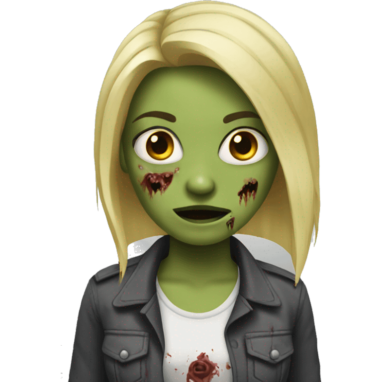 girl zombie with blonde hair short emoji