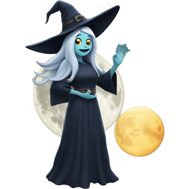 Witch thanking the full moon emoji