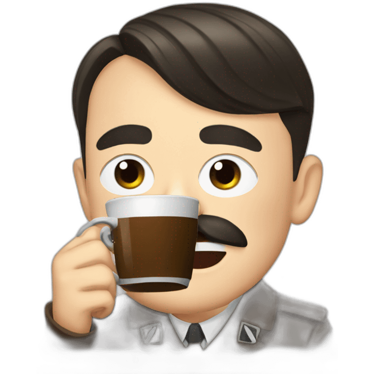 Adolf hitler drinking coffee emoji