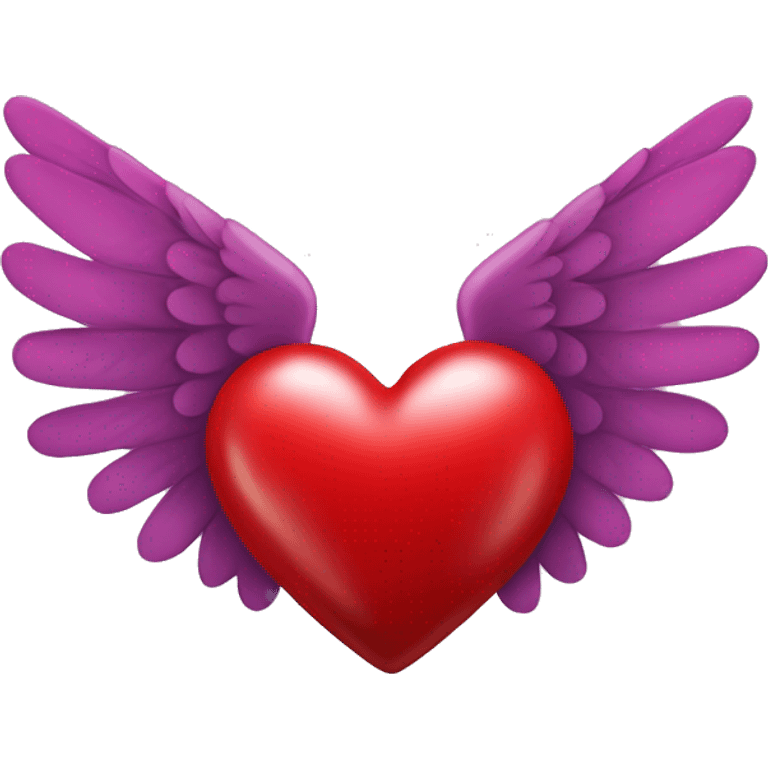 cherry red heart with wings emoji