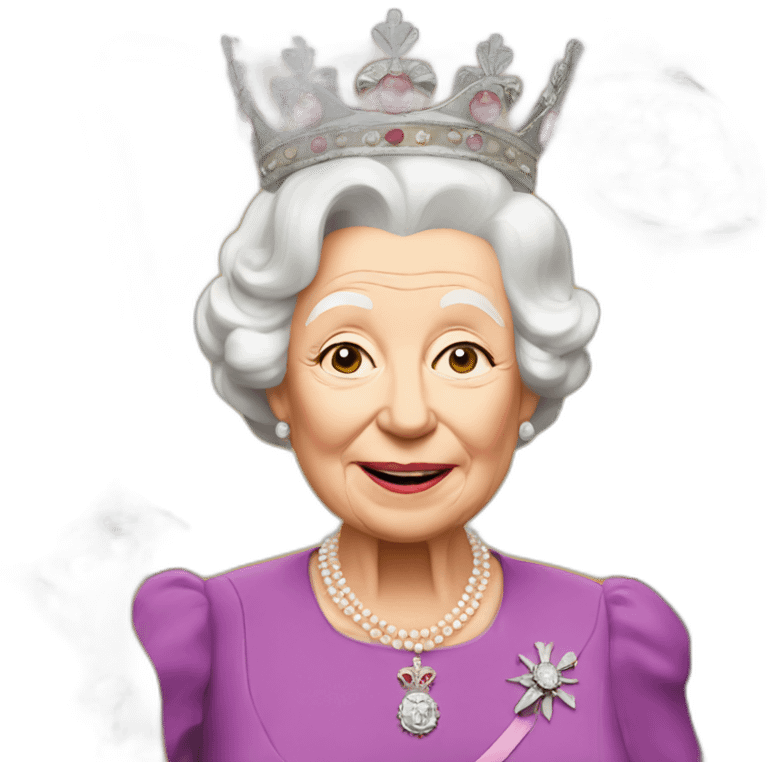 Queen Elizabeth eating pizza emoji