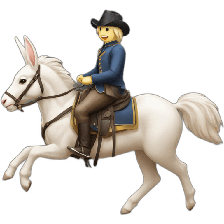 Lapin sur une cheval emoji