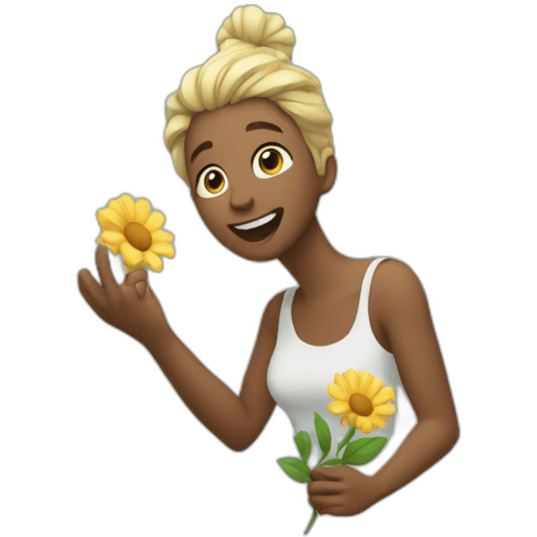 emoji throwing flowers emoji