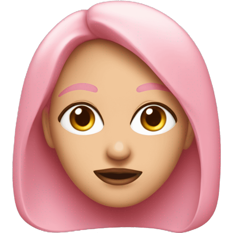 Mujer de piel rosa pastel con 4 ojos y orejas de ajolote emoji