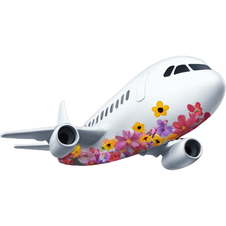 Airplane with flower prints emoji