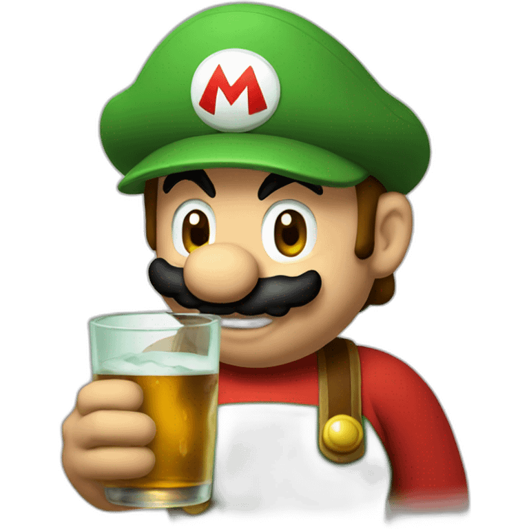 Super mario drinking emoji