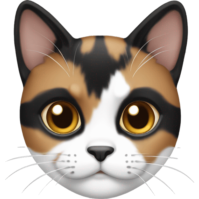 black white brown calico striped cat  emoji