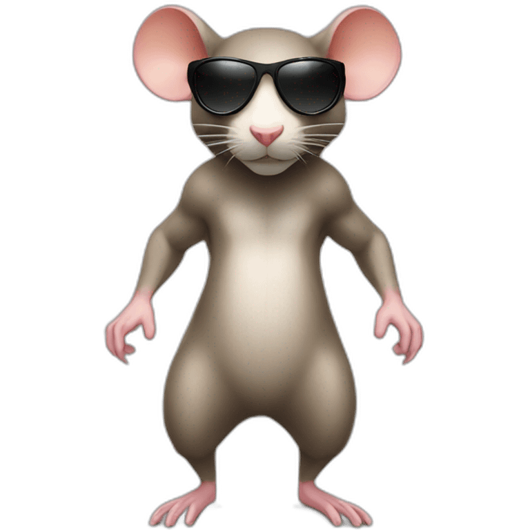 Rat fulltime fitness body with sunglass emoji