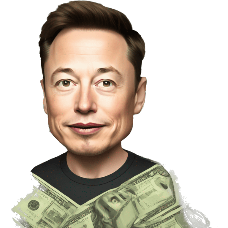 Elon musk with money emoji