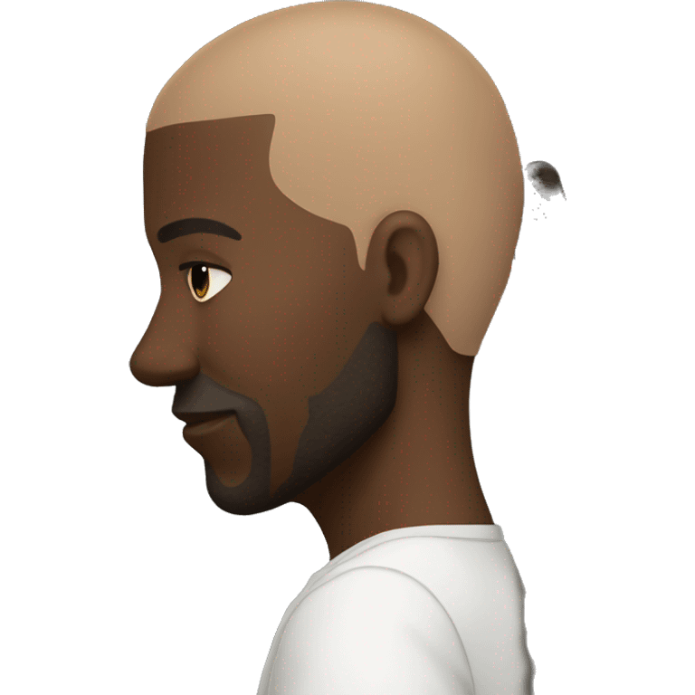 Brunette long hair kissing bald black man emoji