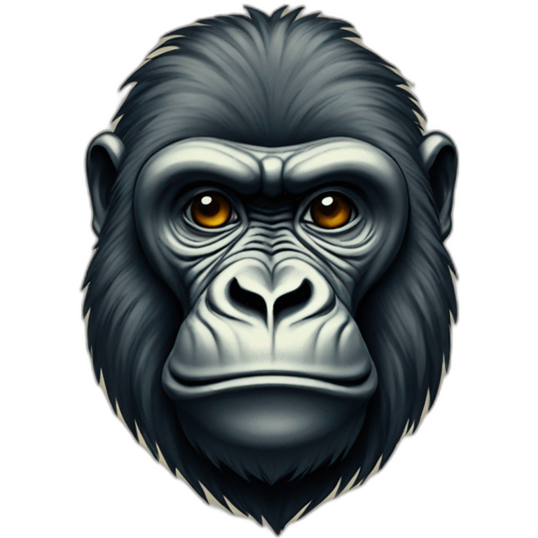 vintage tattoo gorilla emoji