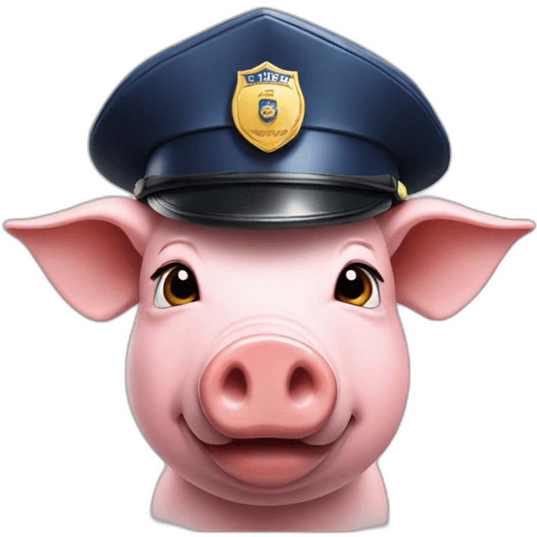 Pig with a police hat emoji