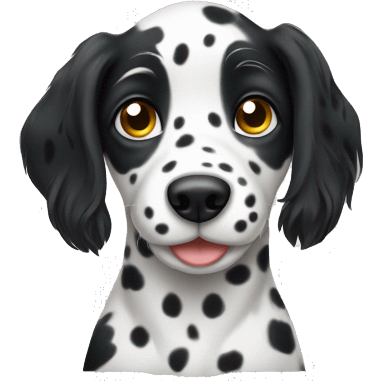 Dalmatian puppy with long hair emoji