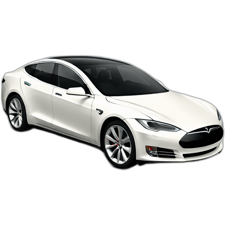 white tesla car emoji