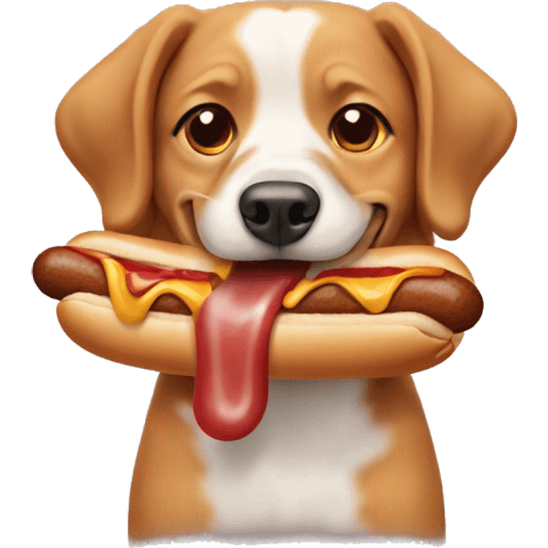 Dog eating a hotdog  emoji