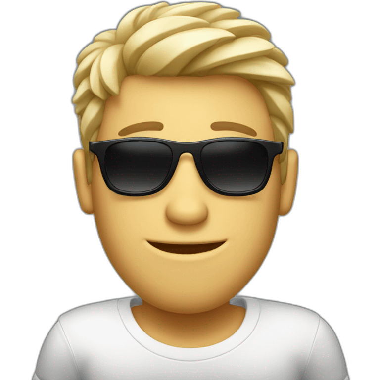 White Cool Guy with sunglasses and thumb up emoji