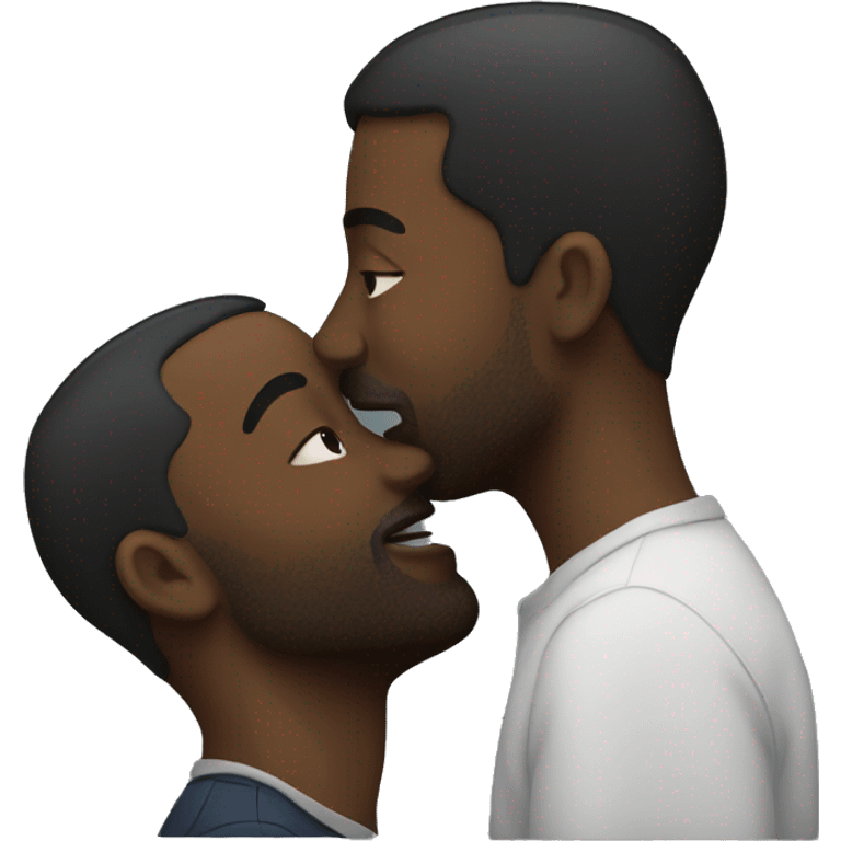 two black mans kissing emoji