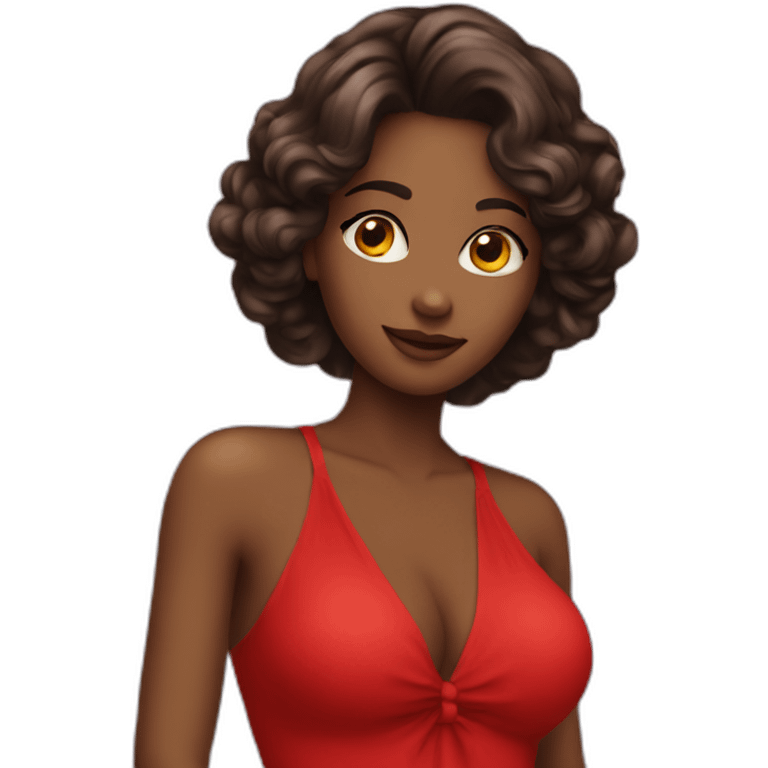 Sexy lady red dress emoji