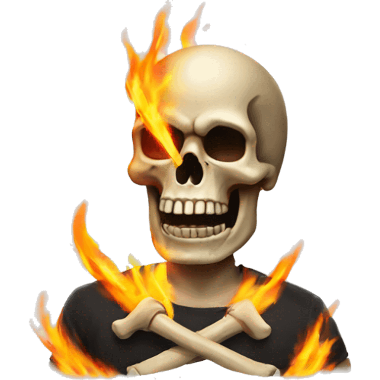 Skull fire salute emoji