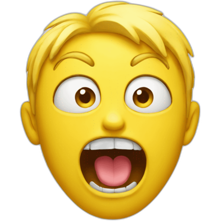 Yellow face screaming emoji