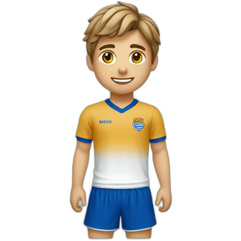 Niño con camiseta del recreativo de huelva emoji