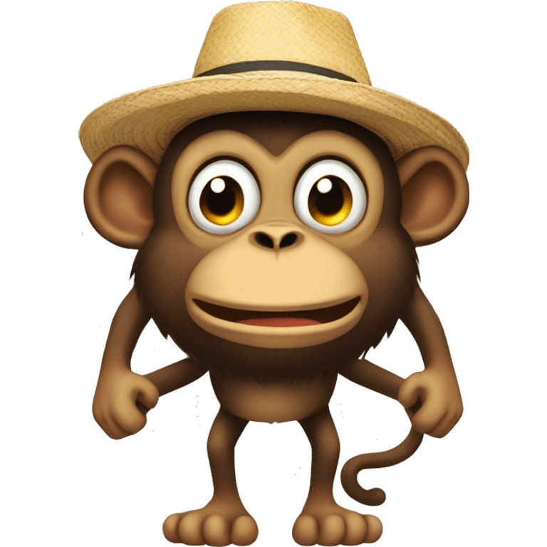 Angry monkey with his sun hat emoji