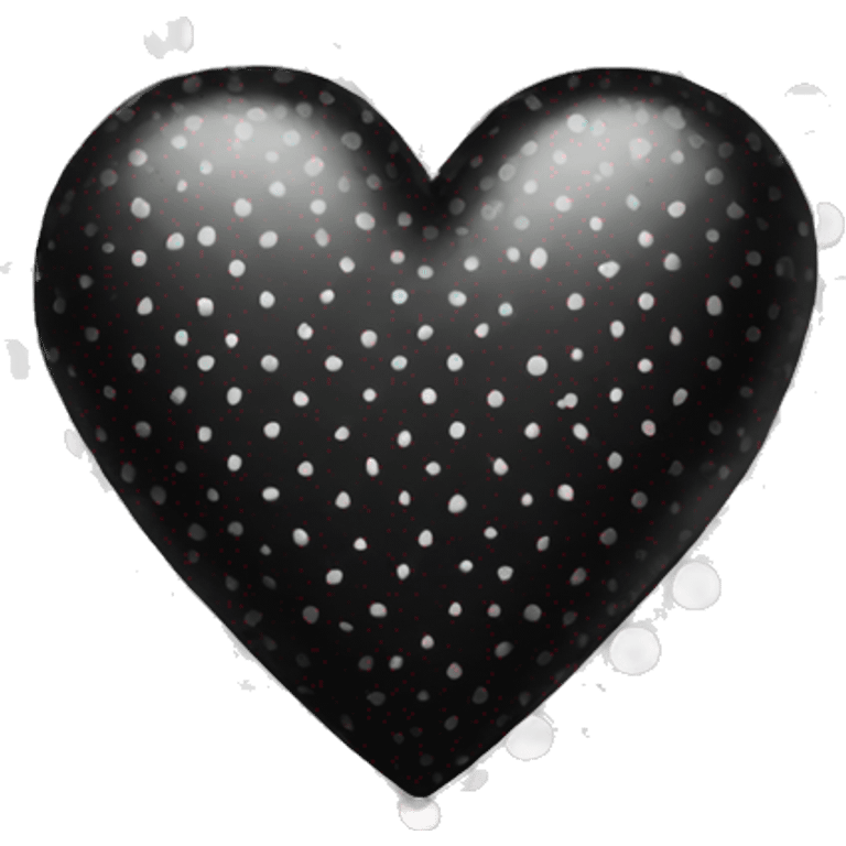 black heart with white polka dots emoji