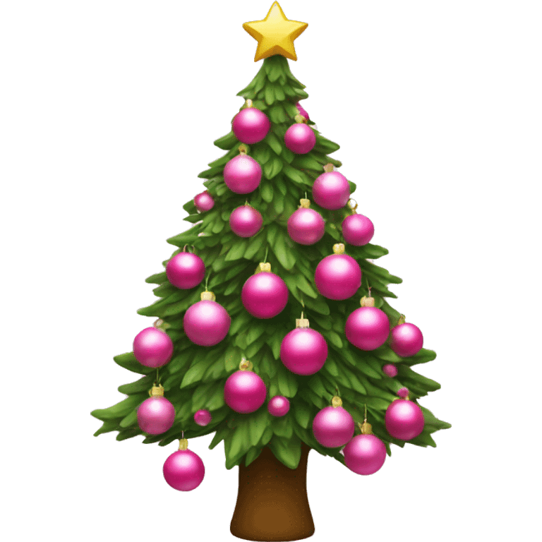 christmas tree with pink ornaments  emoji