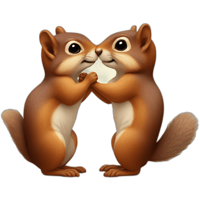 Two squirrels kiss emoji