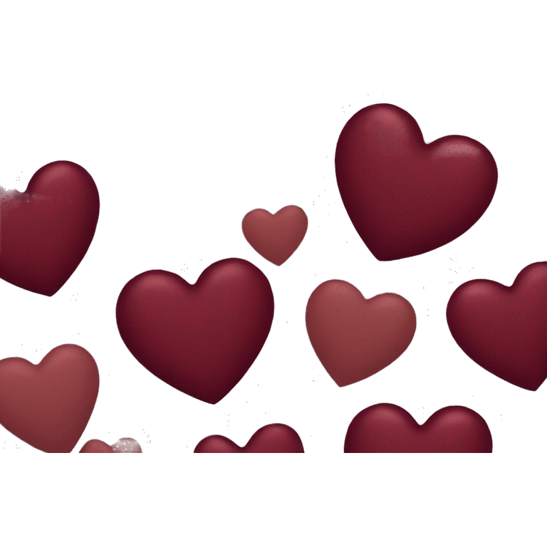 two burgundy hearts emoji