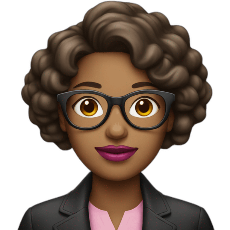 woman with glasses and pink lips emoji