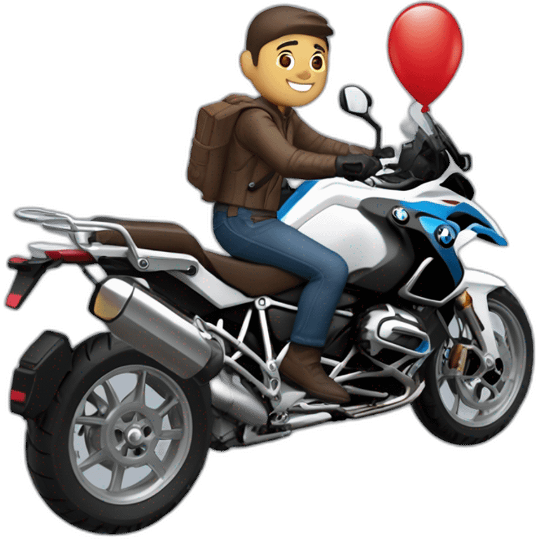 Francisco-Javier-Sans-Sánchez with knob, riding a BMW-R-1200-GS,waving emoji