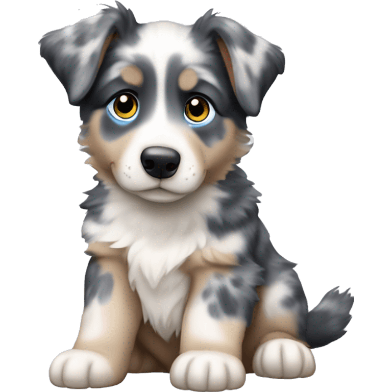 Blue Merle Australia shepherd puppy emoji