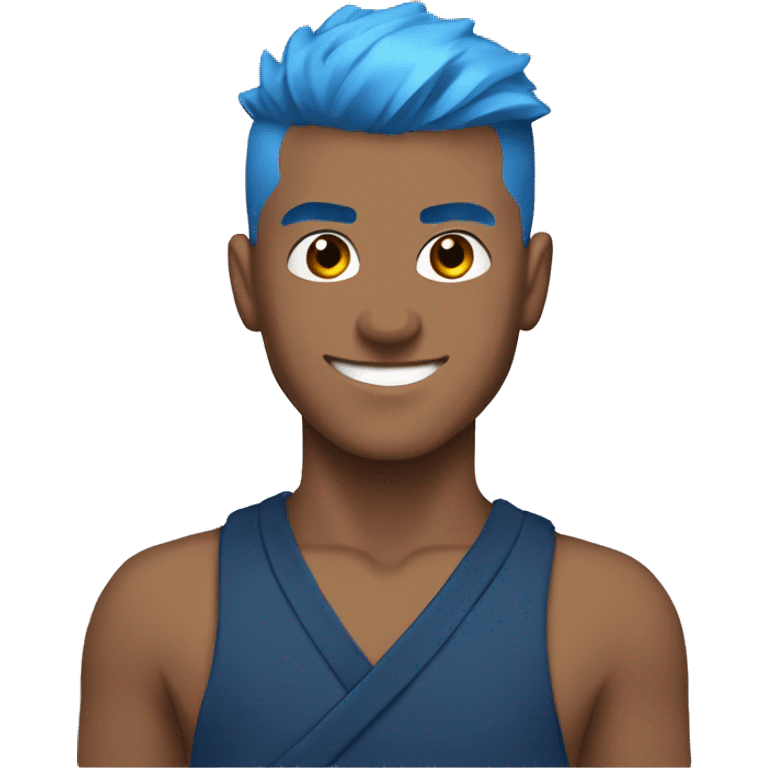 ninja tyler blevins with blue hair and low taper fade haircut emoji