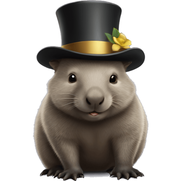 Wombat wearing top hat  emoji