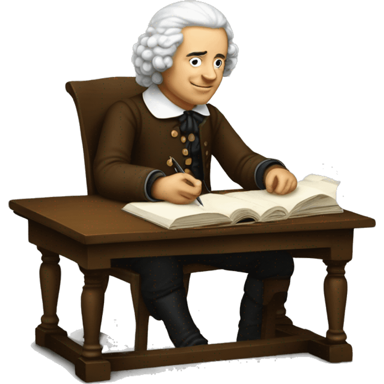 white writer on table 18 century emoji