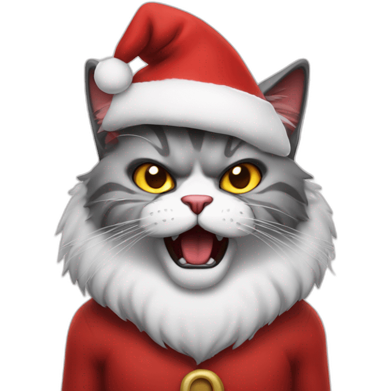 angry santa cat emoji