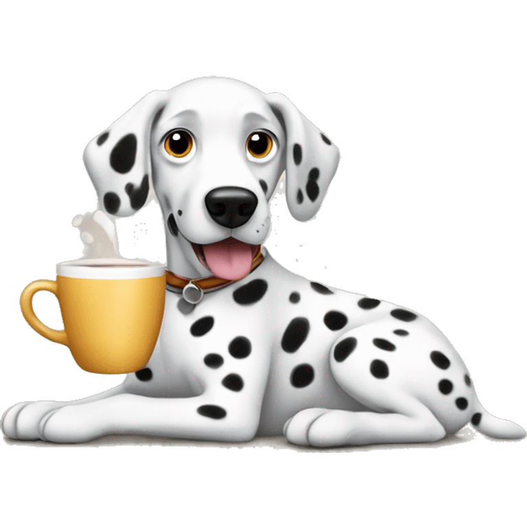 Dalmatian dog drinking espresso emoji