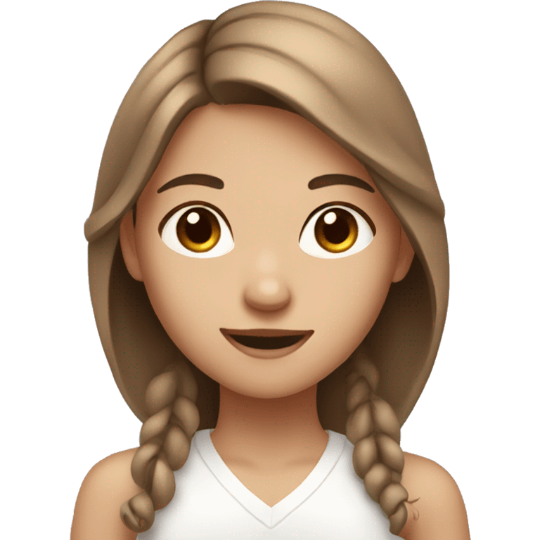 girl that is white and has brown hair doing skincare emoji