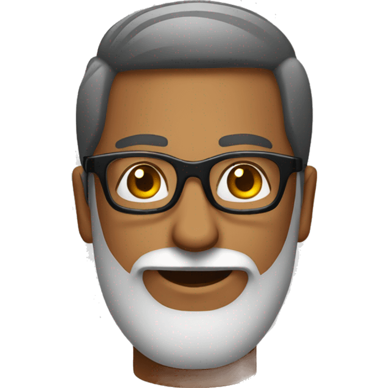 Indian guy with square glasses beard emoji