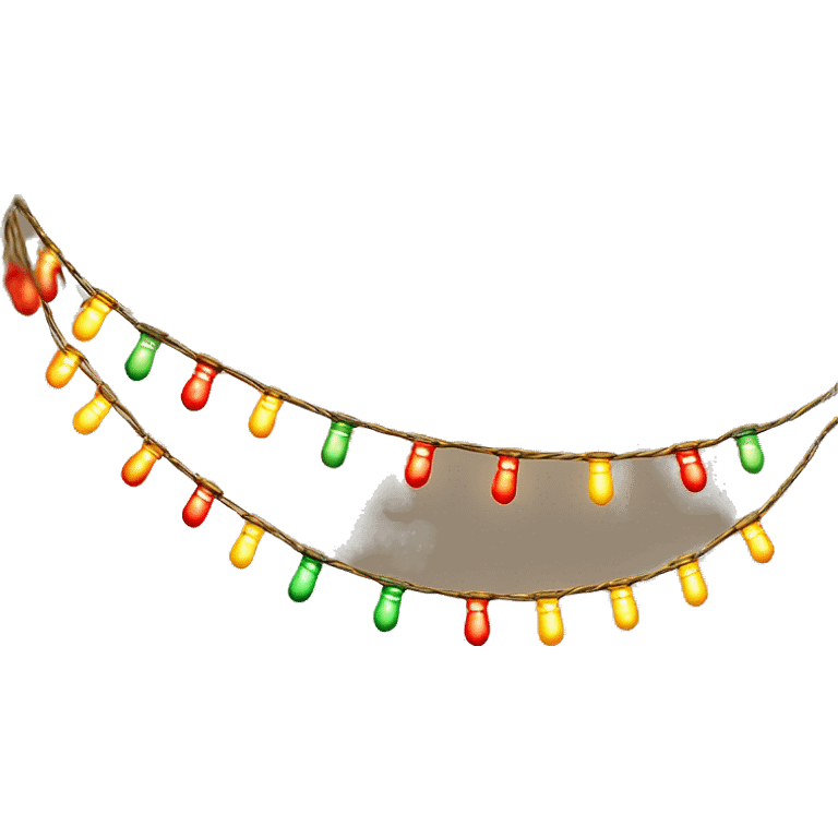 garlands with small bulbs emitting warm light. The light bulbs are multicolored (red, green, yellow) or in one golden tone. The garland should look bright and festive emoji